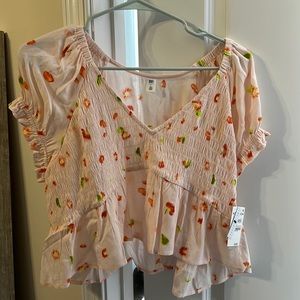 Nordstrom BP Pink and red Floral Top - Size L NWT